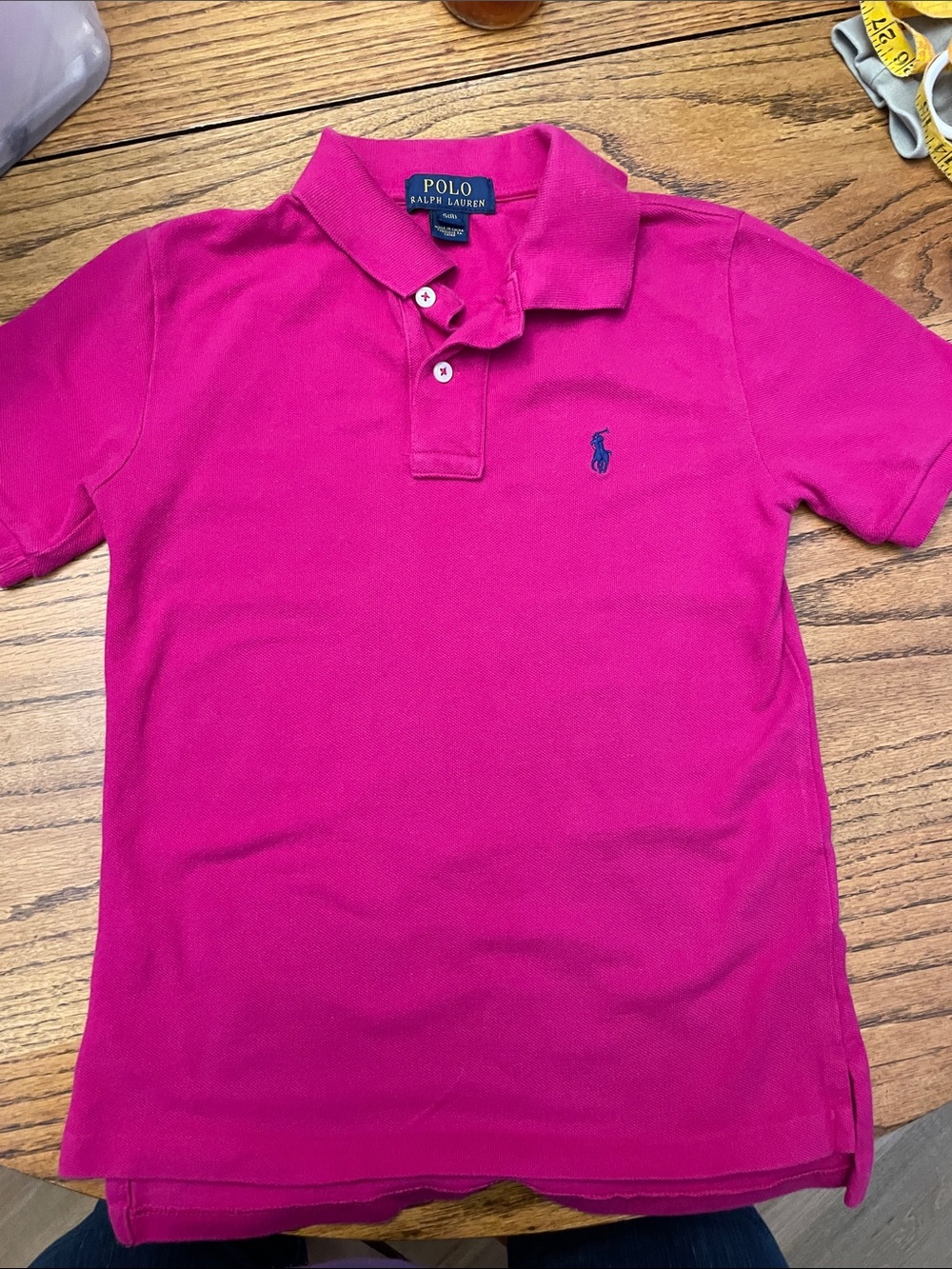 Polo by Ralph Lauren Kids (8) Fuchsia Polo Shirt with Navy Pony